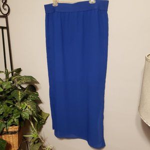 New Ann Taylor Blue Maxi Skirt  Size L